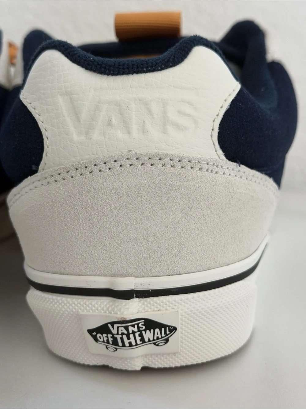 Vans Men’s Chukka Sneakers in Navy and Cream with Tan Laces